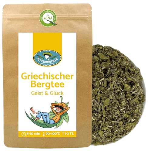 Grekiskt bergte – mycket aromatiskt – lös, torkad – PEPPERMINTMAN – te av premiumkvalitet, grekiskt ursprung (150 g)