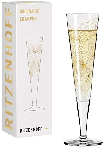 RITZENHOFF 1078280 Goldnacht #10 Champagnerglas, Glas, 205 milliliters, Mehrfarbig