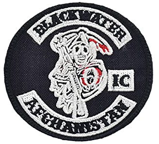 LA PATCHERIA Son of Anarchy Blackwater Afghanistan Stickpatch, 1 Stück, Schwarz, Nylon, Militär/Krieg, Militär, Embroidered Patch