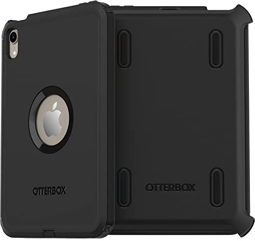 OtterBox Defender Case for iPad Mini 8.3-Inch 7th gen 2024 (A17 Pro)/6th gen 2021, Rugged Protective Case with built in Screen Protector, 2x Tested to Military Standard, Black, Non-Retail Packaging