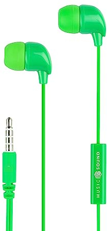 Music Sound | AURICOLARI Fullcolor In-Ear | Auricolari con Filo e Microfono - Jack 3.5 Mm - Colore Verde