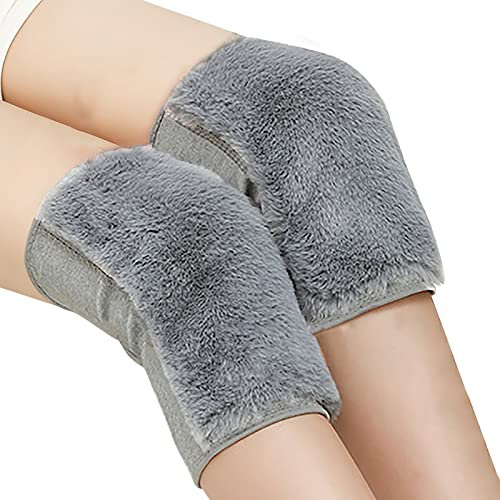 NICEYEA Knieschoner Anti-Rutsch Kniewärmer Elastische Kniebandage Winter Warm Knieschützer Thermo Knieorthese mit Klettverschluss Beinlinge Wärmetherapie für Motorrad Radfahren