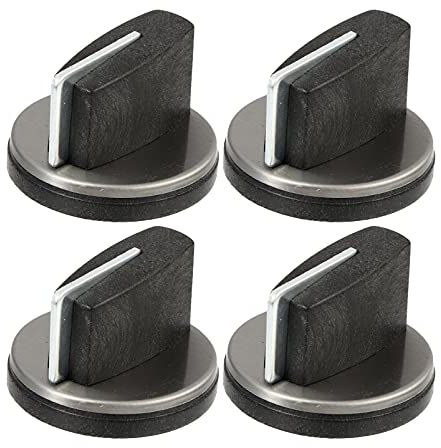 DOITOOL Stove Oven 4pcs Metal Range Cooktop Round for Angle Off Konbs Replacement Control Burner Accessories On- Knob Electric Hob Replacements Cooker Oven Buttons Knobs Ignition °