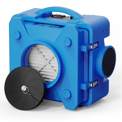 CADPXS Shield-550 Air Scrubber 550 CFM with 3-Stage Filtration, Negative Air Machine, Airborne Cleaner HEPA Scrubber, Water Damage Restoration Equipment, Commercial Air Purifier