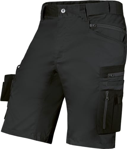 Uvex echor Arbeitsshorts - Kurze Arbeitshose - Herren-Cargohose - Stretch-Bund, Abriebfest & viel Stauraum - Schwarz - Gr. 50