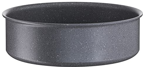 Lagostina Ingenio Mineralis Green Casserole Ø 24 cm, en Aluminium 100% recyclé, pour gaz, Four et Induction avec indicateur de Cuisson, utilisable avec poignée Amovible