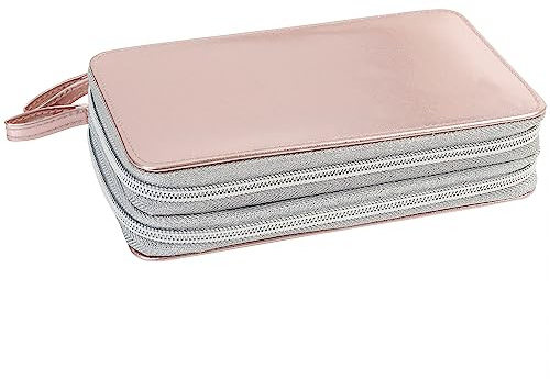 Eberhard Faber 577427 - Federmäppchen Double Decker, rosé gold shine, mit 24 Schreibutensilien | Mit 24 Schreibutensilien, Stiftetui befüllt