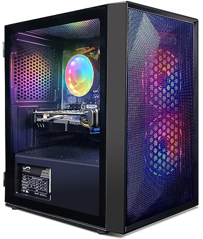 STGsivir PC Gamer Fixe,Ordinateur Gaming,Radeon RX 5500 XT 8Go GDDR6,Intel Core-10100F 4.3GHz-16Go DDR4 RAM,512Go SSD,600M WiFi,BT5,0,RGB Fanx3,W11H64