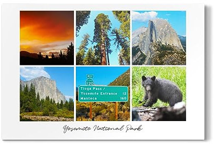 artboxONE Galerie-Print 30x20 cm Yosemite NP Kollage hochwertiges Acrylglas auf Alu-Dibond von sommersbilder