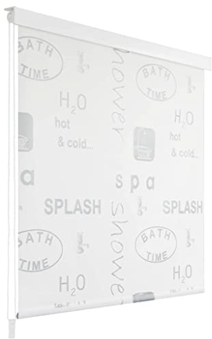Homgoday Tenda a Rullo per Doccia 120x240 cm con Scritta Splash, Tenda Bagno, Tenda da Doccia, Impermeabile Tenda Doccia Tende da Vasca da Bagno