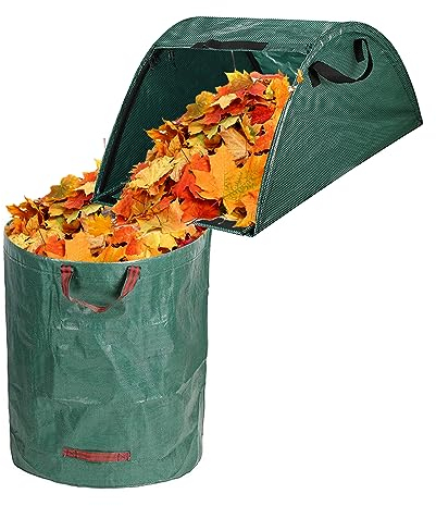 TRAGLO Gartenabfallsäcke, Gartenabfallsack Mit Griffen, Selbststehend und Faltbar Laubsäcke, Garden Bags mit 3/4 Griffen, robuste Terrassen-Laubsäcke zum Sammeln von Laub 100L+120L