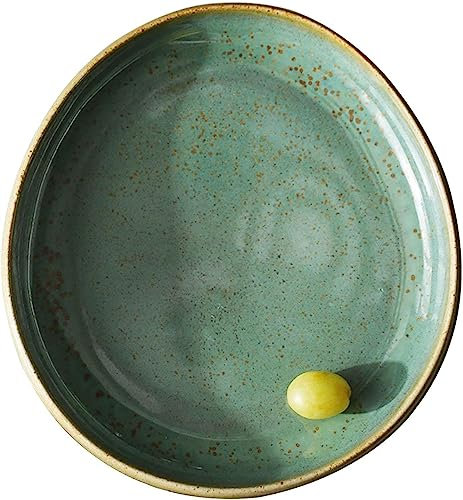 ENESEA Ciotola for Ramen, insalatiera, Ciotola for Frutta, Ciotola for Ramen, Grandi Ciotole da Portata, Scodella for Pasta in Ceramica, Piatto Fondo Largr, 20x20x4cm-8 in-Green