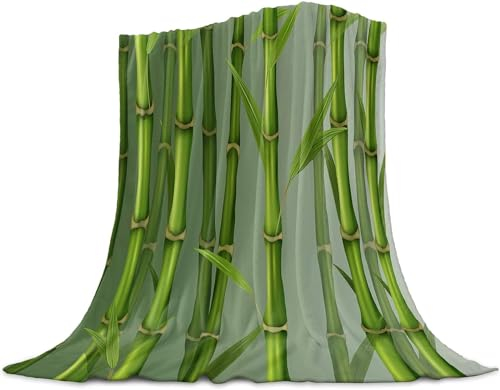Kuscheldecke 220x240 Bambus, 3D Flanell Fleecedecke Grüner Bambus Weiche und Warme Wohndecke, Decke als Sofadecke, Tagesdecke Wolldecke für Kinder Erwachsene F168