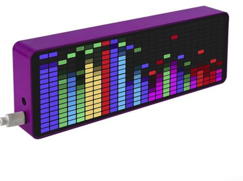 DAZZLEEX Musikspektrumuhr, Musikspektrumanzeige, VU-Meter, RGB-Audio-Pegelanzeige, Verstärker-Platine, 84 Effekte, 7 Farbmodi