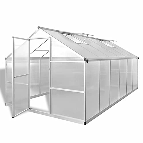 ShCuShan Serre renforcée en Aluminium avec Cadre de Base 9,025 m²,Carport Abri Voiture,Serre Tunnel