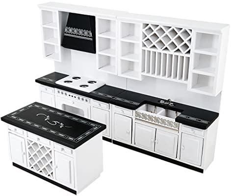 Luwecf Miniature Dollhouse Kitchen Storage Unit for Tiny Home Decor