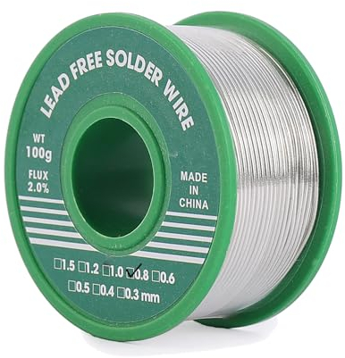 Stagno per Saldare Elettronica, 0.8mm 100g Filo per Saldatura Senza Piombo con Anima di Colofonia, Sn99%-Ag0.3%-Cu 0.7%, Stagno di Saldatura per Lavori di Saldatura Elettronica