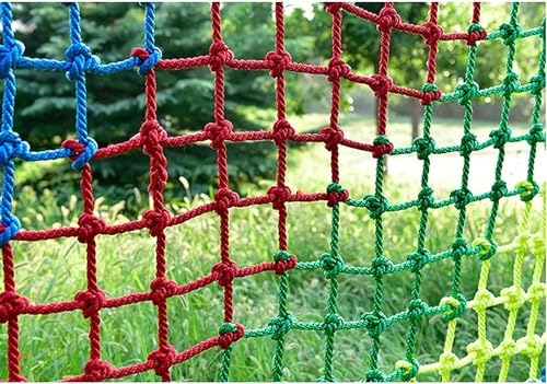 ALANIZ Kletternetz, Seilnetz, Treppennetz, Outdoor-Kletternetz, buntes Frachtnetz for Stadionzäune im Innen- und Außenbereich (Größe: 2 x 5 m (6,6 x 15,15 Fuß)) (Color : One Color, Size : 1 * 2m)