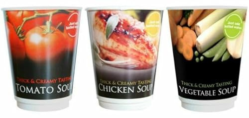 30 Variety Pack Thick & Creamy 12oz in Cup Soups (Tomato, Chicken & Veg)