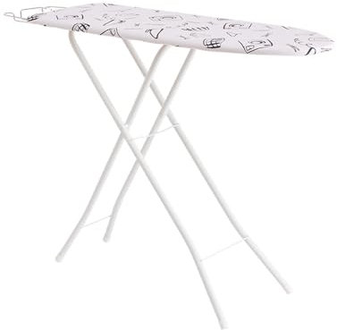 Yajuer Planche À Repasser en Bois, Table en Fer Robuste Et Légère avec Housses en Coton Et Pieds Antidérapants, Planche À Repasser Pliable pour Petits Espaces
