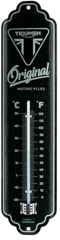 Nostalgic-Art Retro Thermometer, 7 x 28 cm, Triumph – Original Motorcycles – Geschenk-Idee für Biker, Original Lizenzprodukt (OLP), aus Metall, Vintage Design