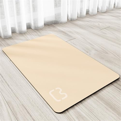 Hearda Futtermatte Hund Saugfähig, Katzen Futternapf Unterlage Napfunterlage Hund Schnelltrocknend Futternapf Matte rutschfest Haustier Futtermatte Unterlage Katzennapf (45x60cm,Beige)