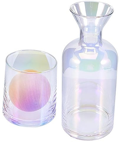 Zerodeko 1 Set set di bottiglie d'acqua fredda clava night gala caraffa da comodino con bicchiere caraffa per l'acqua sul comodino caraffa in con bicchiere caraffa di con tazza