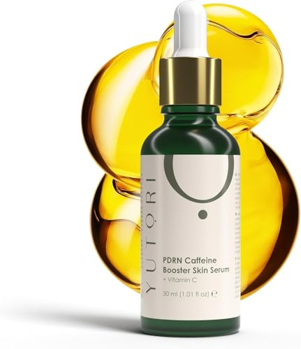 Yutori PDRN Serum mit Koffein-Booster – Pflanzliches Anti-Aging Serum, sichtbares Lifting, Faltenpflege, feuchtigkeitsspendend, natürlicher Glanz, Gesichtspflege für alle Hauttypen, 1,01 fl oz (30 ml)