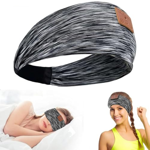 YiYunTE Cuffie per dormire, Bluetooth, mascherina per gli occhi, cancellazione del rumore, fascia per dormire morbida, per uomini e donne, regali per rilassarsi, meditazione, sport, musica