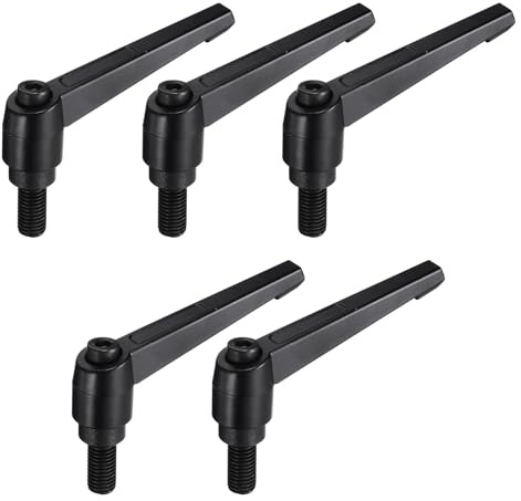 QUARKZMAN 5Pcs Manopola A Leva M12 X 25mm Metrica Nero Ossido Perno Nero