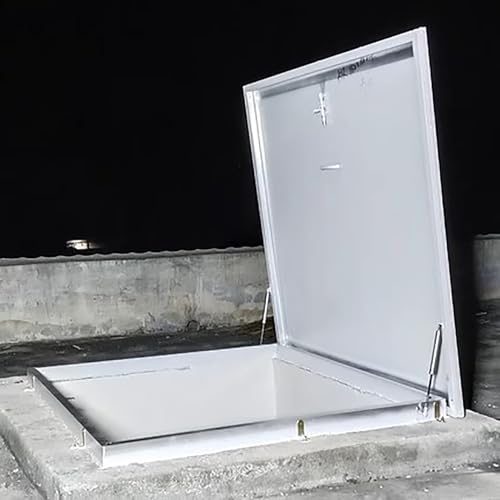 Fenêtre de Toit Trappe D'accès Au Toit, Lucarne, Protection Contre La Pluie, Porte de Sécurité Souterraine Résistante Aux Intempéries pour L'entretien du Toit, Couvercles de Sortie des Caves(122x122cm