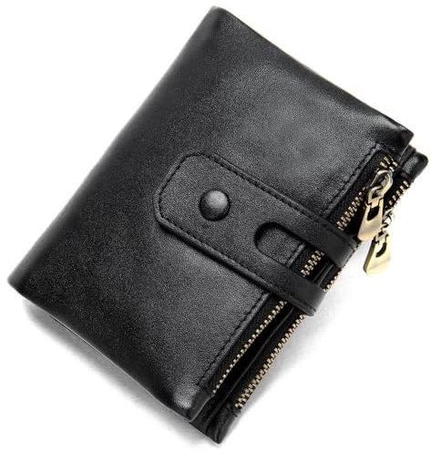 LVUNZJCA Herren Geldbörse Kurze Brieftasche Vintage Leder Herren Multi-Card Münzbörse Kartenhalter(Color 1)