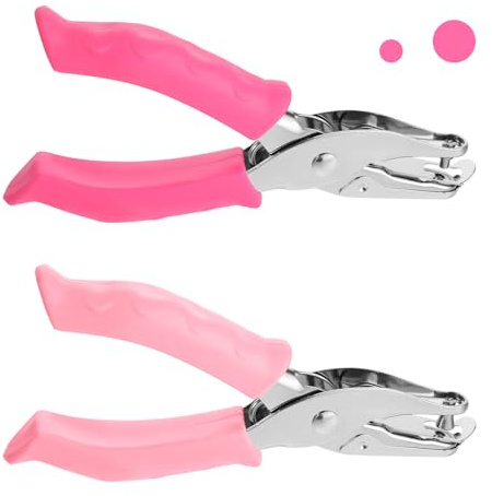 2 Stück Lochzange für Papier 3mm und 6mm Handmetall Lochstanzer Set mit Softgriff Handgeführte Einzellochstanze Kreis Metall Papier Locher für DIY-Bastelarbeiten zu Hause, im Büro, in der Schule