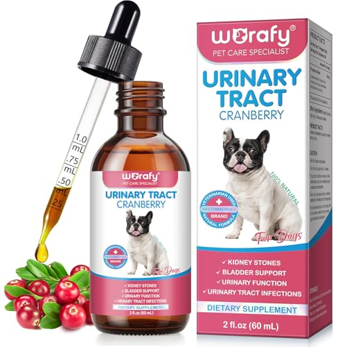 Unterstützung bei Harnwegsinfektionen bei Hunden – Natürliche Hund UTI Behandlung Tropfen, Cranberry Kräuterergänzung für die Gesundheit der Nieren-und Blasenfunktion, 60ml