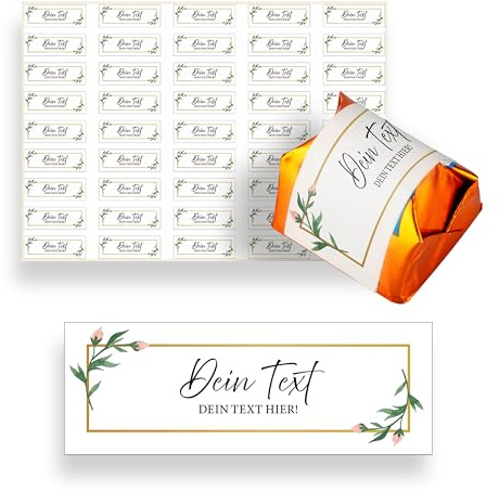 Pralinenaufkleber selbst gestalten – 45 Küsschen Pralinen Aufkleber personalisiert mit Text – Gastgeschenke an Hochzeit, Geburtstag – (Motiv 4)