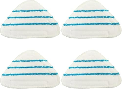 Oupdate 4 Stück Ersatztücher Dampfreiniger Bodentücher, Dreieckigem Mikrofaser Dampfbesen Pads Universelle, Waschbar, Langlebig für Effektive Reinigung von Hartböden