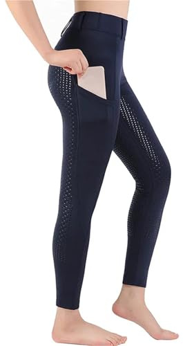 RUWLFE Heltäckande säte silikon ridbyxor anti-noppor ridning tights kvinnor ridbyxa ridkläder för kvinnor, BLÅ, XXL