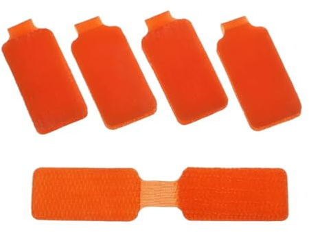Kabeletiketten Bunte, wasserdichte, selbstklebende Kabeletiketten, Netzwerkkabeletiketten, Aufkleber for Elektrokabel, zur Organisation der Kabelkennzeichnung(Orange-Writable)