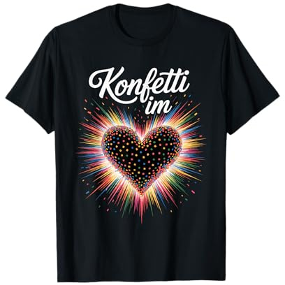 Konfetti Im Herzen Karneval Kostüm Damen Fasching Outfit T-Shirt