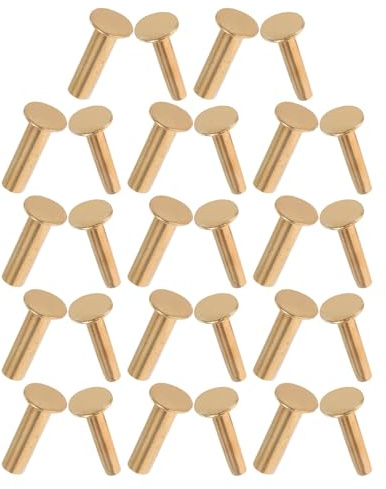 Ipetboom 20 Paires de Rivets en Cuivre pour Manches de Couteaux, Fixation Précise et Stable pour Réparation et Fabrication de Couteaux de Chef DIY