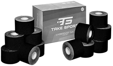 TAKE SPORT® Kinesio | sporttape | physio tape | Tape Kinesiologie | kinesiologie tape | kinesiotapes | tape kinesio | kinesio tape | kinesiotape | tapes 12 Rollen, 5 x 5 m, 95% Baumwolle, 5% Elasthan