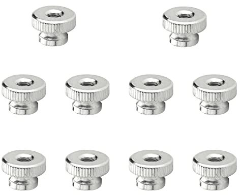 MroMax 20 Stück Rändelmutter M4 Gewinde, runde Knöpfe, vernickelt, üblicherweise für 3D-Drucker, Silberton