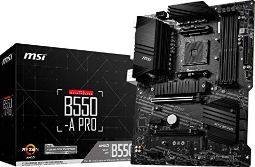 MSI B550-A PRO ProSeries Motherboard (AMD AM4, DDR4, PCIe 4.0, SATA 6Gb/s, M.2, USB 3.2 Gen 2, HDMI/DP, ATX) (Renewed)