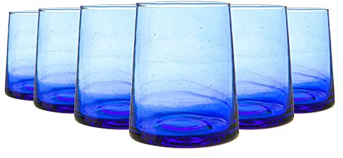 Nicola Spring Merzouga Recycelte Glas Turler - 260ml - Blau - 6. Packung