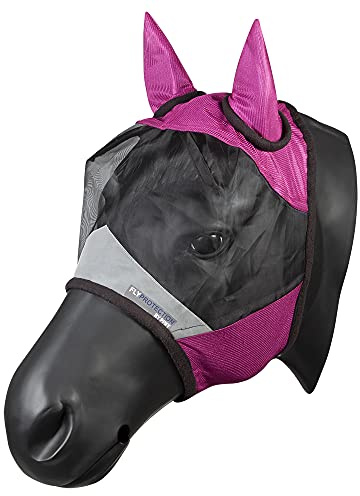 PFIFF 102943 Fliegenmaske mit UV Schutz, Pferde Fliegenschutz, Full, Pink