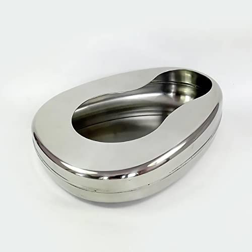 PEAMAN Padelle WC, orinatoio in Acciaio Inox spessorato con Coperchio Silver Tipo WC per Qualsiasi... (Size : Without Cover)
