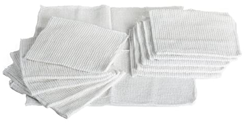 efase Pack 12 BAYETAS PAÑO 40x40 Rejilla Blanca 100% algodón. Bayeta Multiusos y multisuperficie.