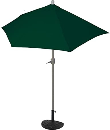 Mendler Sonnenschirm halbrund Parla 300cm mit Ständer | Halbschirm Balkonschirm, UV 50+, Polyester/Alu, 3kg