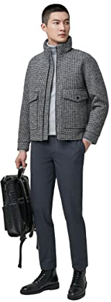 BOSIDENG Men's Funnel Neck Cropped Jacket