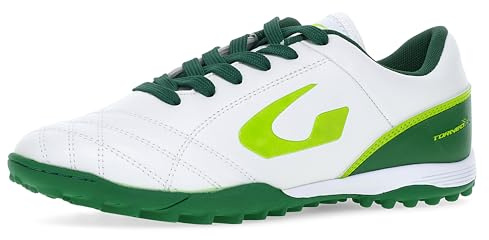 GEMS TFM01-0313 Scarpa TORNEO X Unisex, Bianco/Verde/Verde Acido EU 43